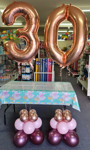 Helium Inflated Birthday Number Foil with Balloon Bouquet each