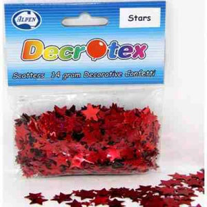 Holographic Red Stars Scatters Confetti