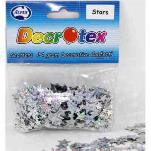 Holographic Silver Stars Scatters Confetti