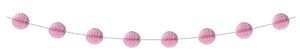 Honeycomb Balls Garland Paper Decoration - Light Pink