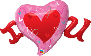I (Heart) U SuperShape Foil Balloon UNINFLATED