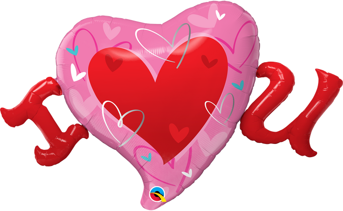 I (Heart) U SuperShape Foil Balloon UNINFLATED