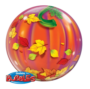 Jack O' Lantern 22 Inch Qualatex Bubble Balloon UNINFLATED