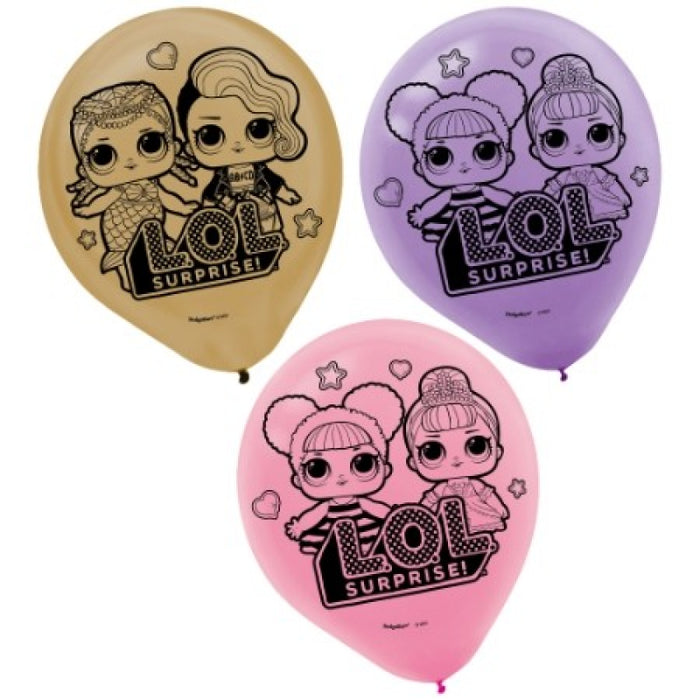 LOL Surprise Latex Balloon UNINFLATED - Pack of 6