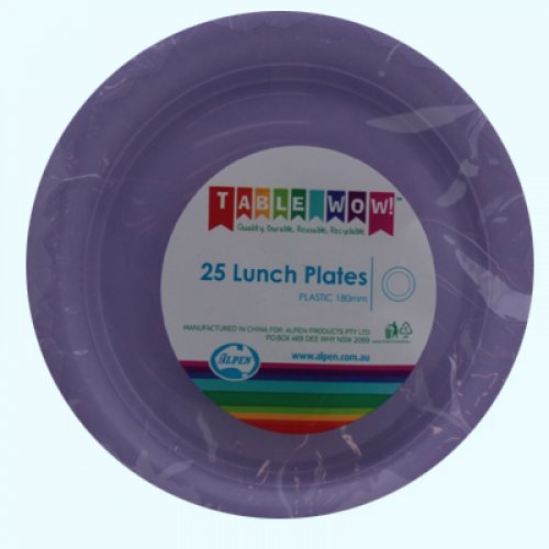 Lavender Plastic Lunch Plates - Pack of 25