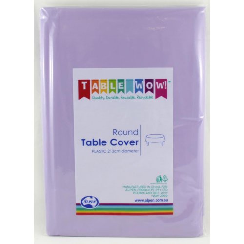 Lavender Plastic Round Tablecover