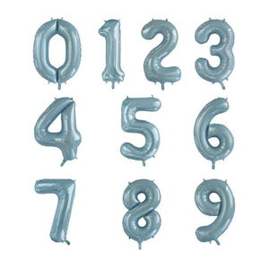 Light Blue Helium Inflated Number Foil Balloon each