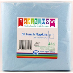 Light Blue Lunch Napkins - Pack of 50