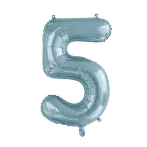 Light Blue Number 5 Supershape 86cm Foil Balloon UNINFLATED