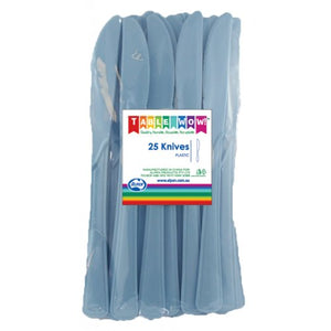 Light Blue Plastic Knives - Pack of 25