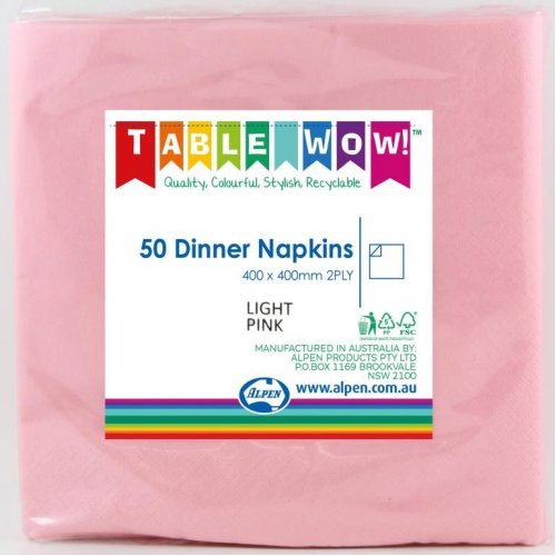 Light Pink Dinner Napkins - Pack of 50