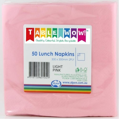 Light Pink Lunch Napkins - Pack of 50