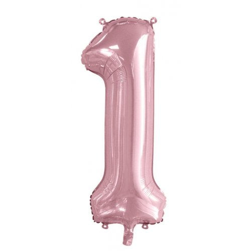 Light Pink Number 1 Supershape 86cm Foil Balloon UNINFLATED