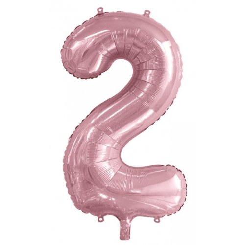 Light Pink Number 2 Supershape 86cm Foil Balloon UNINFLATED