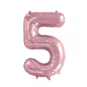 Light Pink Number 5 Supershape 86cm Foil Balloon UNINFLATED