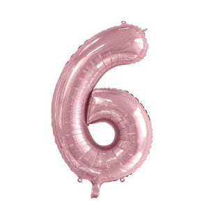 Light Pink Number 6 Supershape 86cm Foil Balloon UNINFLATED