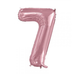Light Pink Number 7 Supershape 86cm Foil Balloon UNINFLATED