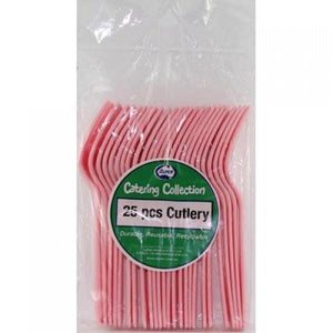 Light Pink Plastic Forks - Pack of 25