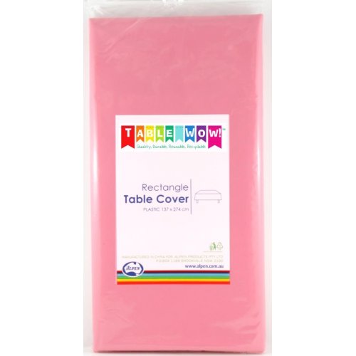 Light Pink Plastic Rectangle Tablecover
