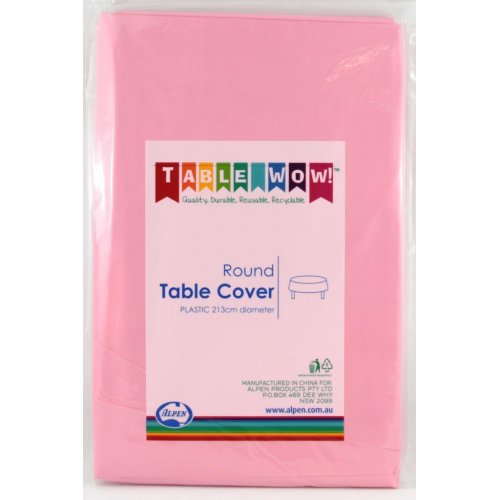 Light Pink Plastic Round Tablecover