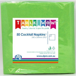 Lime Green Cocktail Napkins - Pack of 50
