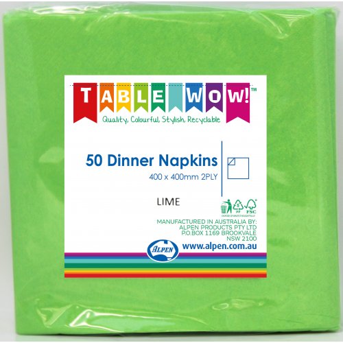 Lime Green Dinner Napkins - Pack of 50