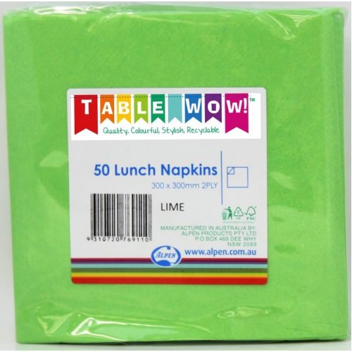 Lime Green Lunch Napkins - Pack of 50