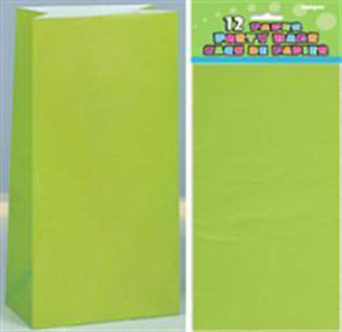 Lime Green Paper Birthday Loot Bags