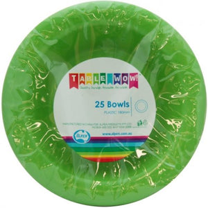 Lime Green Plastic Bowls - Pack of 25