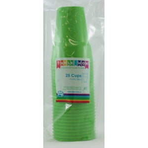 Lime Green Plastic Cups - Pack of 25