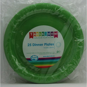 Lime Green Plastic Dinner Plates - Pack of 25