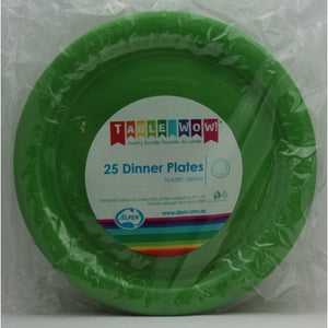 Lime Green Plastic Dinner Plates - Pack of 25