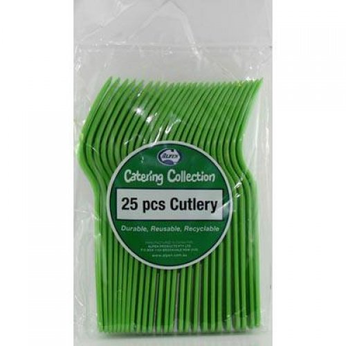 Lime Green Plastic Forks - Pack of 25
