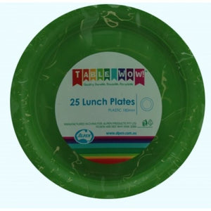 Lime Green Plastic Lunch Plates - Pack of 25