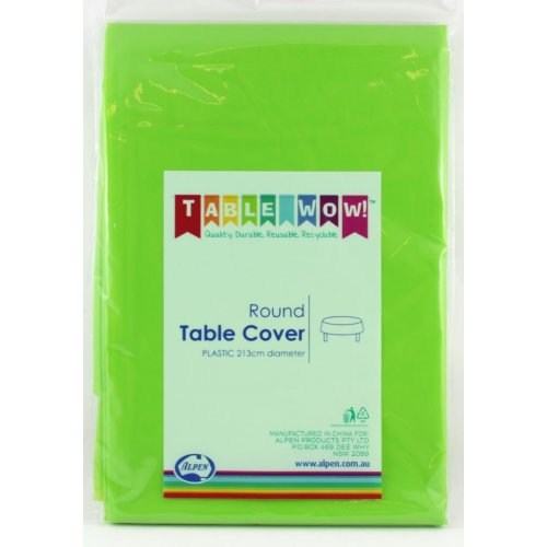 Lime Green Plastic Round Tablecover