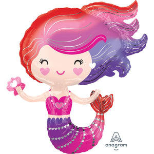 Lovely Mermaid SuperShape Foil Balloon UNINFLATED