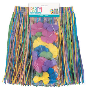 Luau Child Hula Skirt and Lei Set