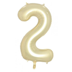 Luxe Gold Number 2 Supershape 86cm Foil Balloon UNINFLATED