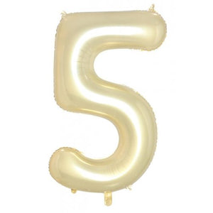 Luxe Gold Number 5 Supershape 86cm Foil Balloon UNINFLATED