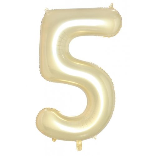 Luxe Gold Number 5 Supershape 86cm Foil Balloon UNINFLATED