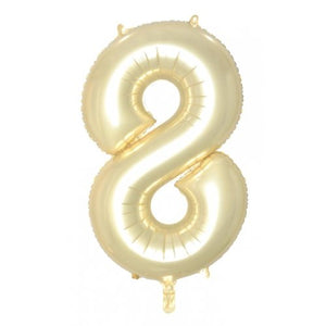 Luxe Gold Number 8 Supershape 86cm Foil Balloon UNINFLATED