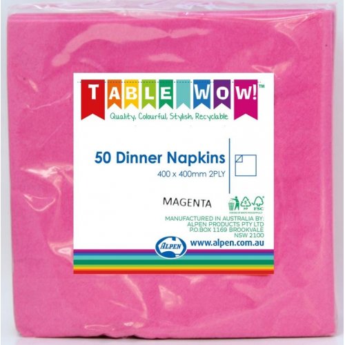 Magenta Pink Dinner Napkins - Pack of 50