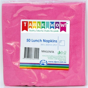 Magenta Pink Lunch Napkins - Pack of 50