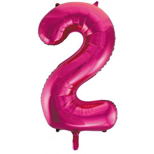 Magenta Pink Number 2 Supershape 86cm Foil Balloon UNINFLATED