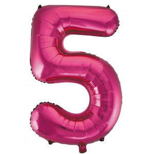 Magenta Pink Number 5 Supershape 86cm Foil Balloon UNINFLATED