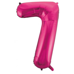 Magenta Pink Number 7 Supershape 86cm Foil Balloon UNINFLATED