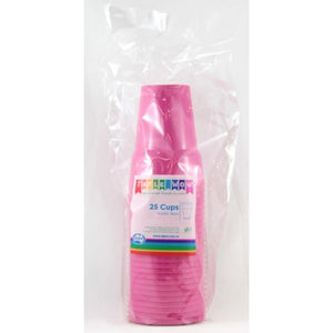 Magenta Pink Plastic Cups - Pack of 20