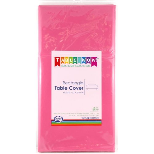 Magenta Pink Plastic Rectangle Tablecover