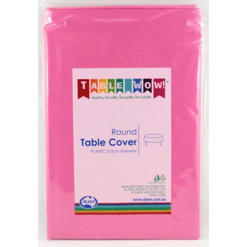 Magenta Pink Plastic Round Tablecover