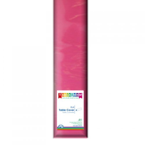 Magenta Pink Plastic Tablecover Roll